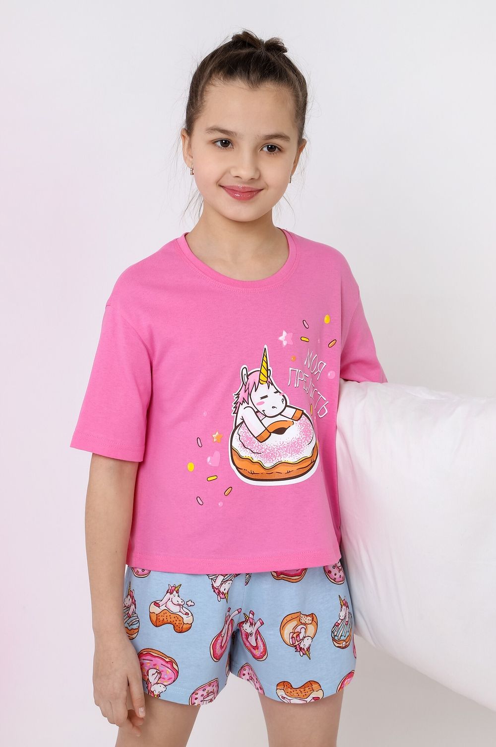 Пижама для девочки Единопончик-3 Виотекс РОЗОВО-ГОЛУБОЙ