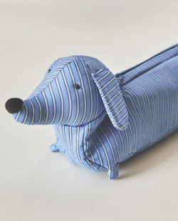 ZARA HOME ДЕТСКАЯ ХЛОПКОВАЯ КОСМЕТИЧКА "СОБАКА", СИНИЙ