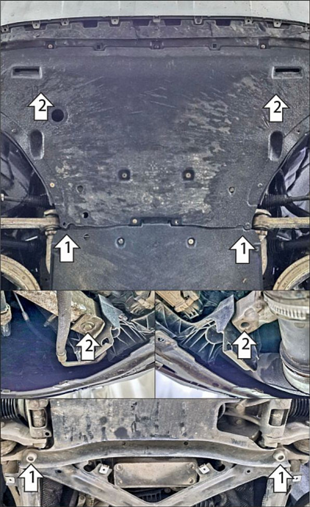 Защита картера двигателя. 4 мм, Алюминий для Audi Q7 2015-2019, Motodor.340102