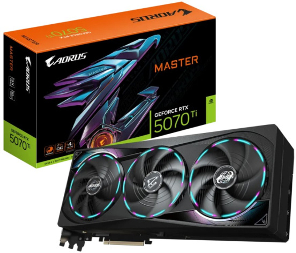 Видеокарта GIGABYTE GeForce RTX 5070 TI AORUS MASTER (GV-N507TAORUS M-16GD)