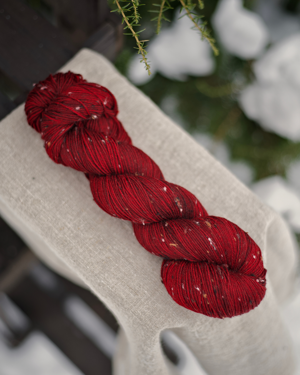 Носочный твид "Deep red" (темнее)