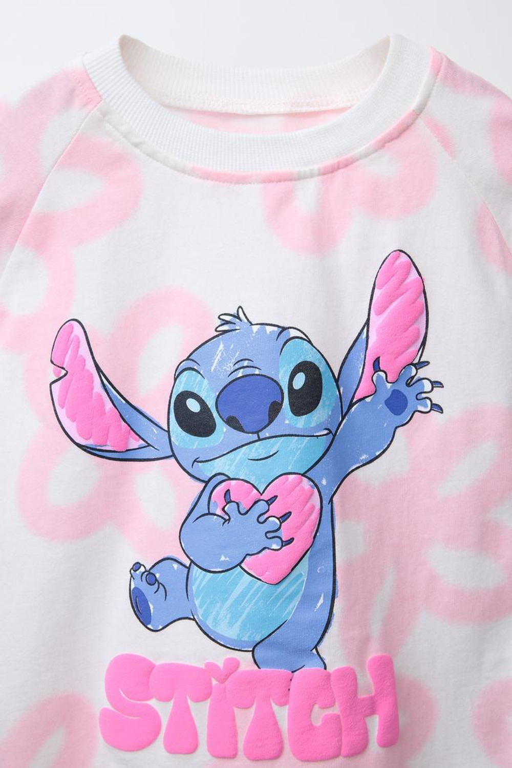 ZARA ФУТБОЛКА С ПРИНТОМ LILO & STITCH © DISNEY, ЖЕЛТОВАТО-БЕЛЫЙ