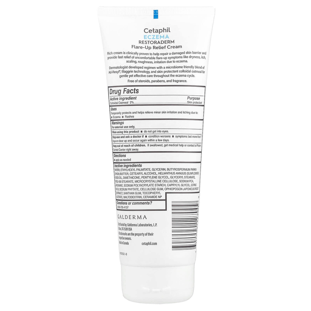 Cetaphil, Eczema, Restoraderm®, крем для облегчения обострения, 227 г (8 унций)
