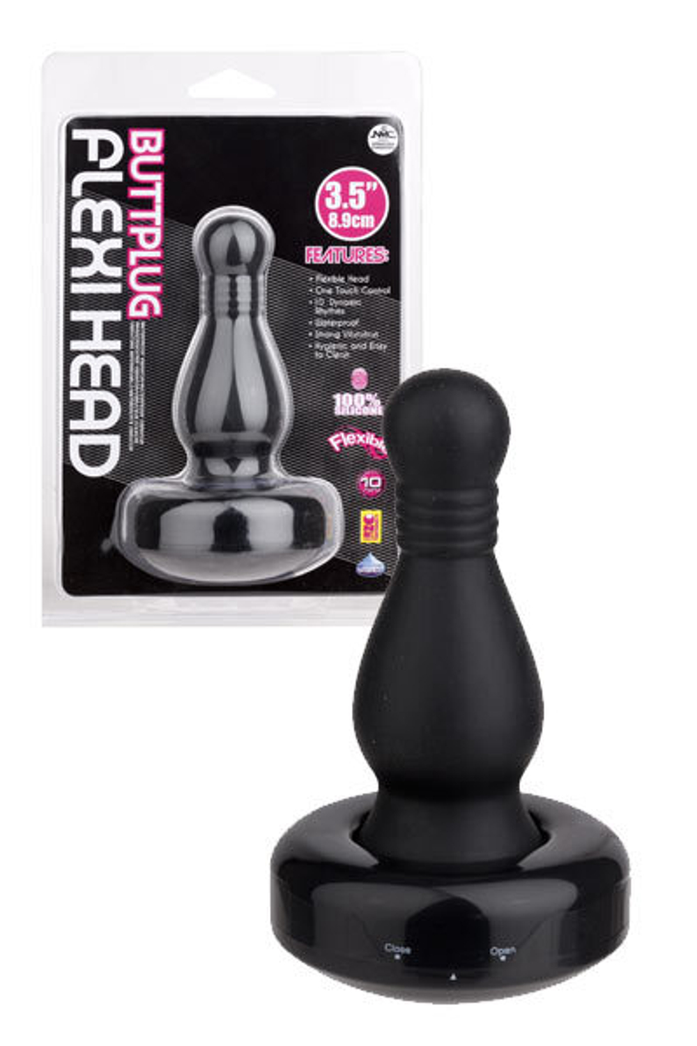 Вибровтулка черная 10 функций 8,9 см силикон
