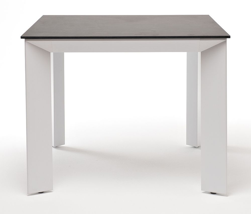 "Венето" обеденный стол из HPL 90х90см, цвет "серый гранит", каркас белый