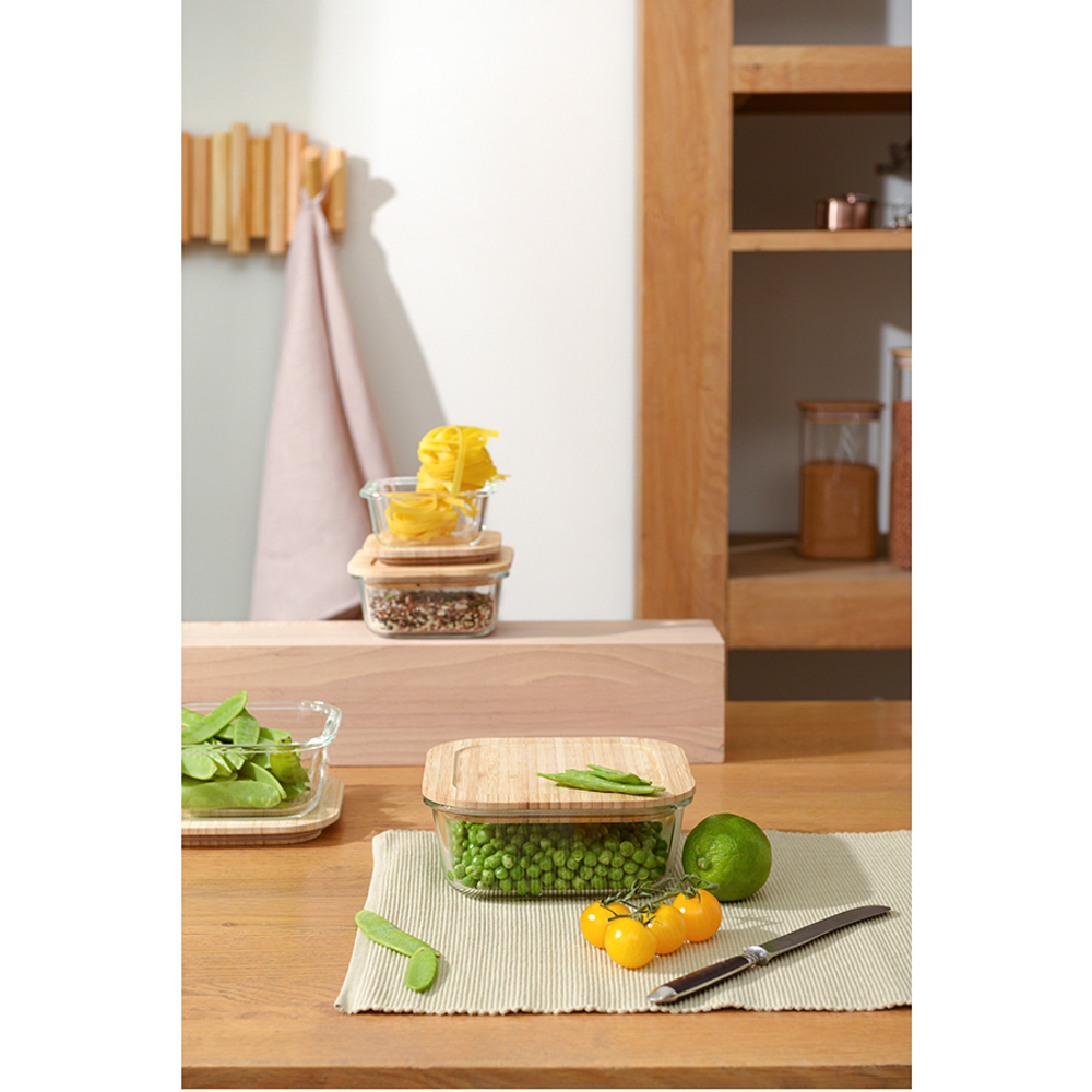 Контейнер для запекания и хранения smart solutions с крышкой из бамбука, 1100 мл