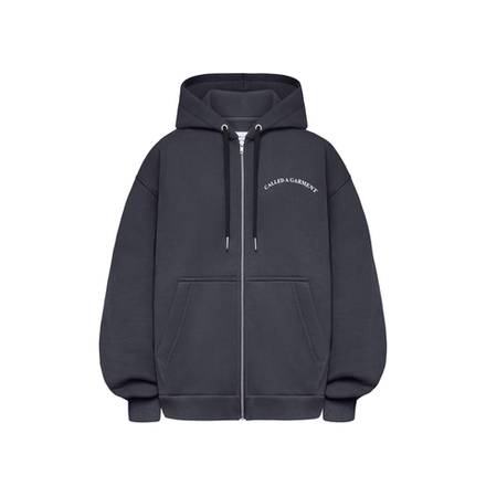 Худи Called a Garment Stamp Heavy Cotton Zip Hoodie "Charcoal Blue"