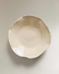 Zara Home Поднос из керамики, цвет кремовый, 31 см