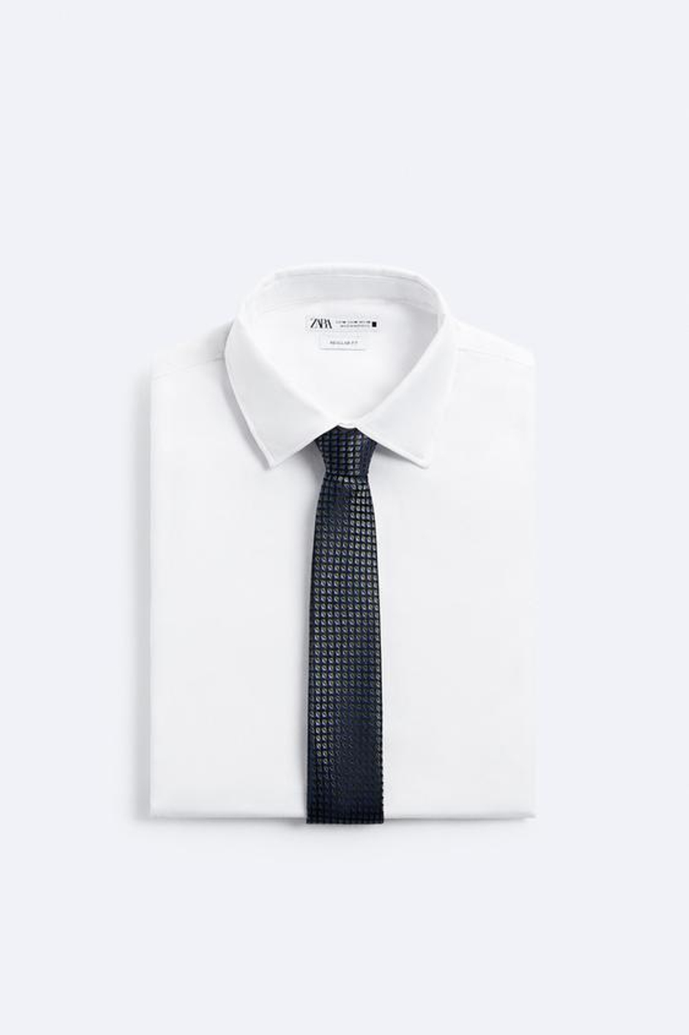 ZARA ГАЛСТУК JACQUARD ИЗ 100% ШЕЛКА, МОРСКОЙ СИНИЙ