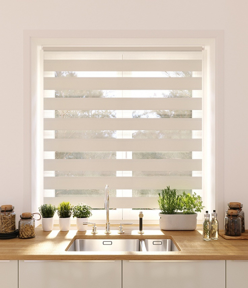 Рулонные шторы День-Ночь Молочный