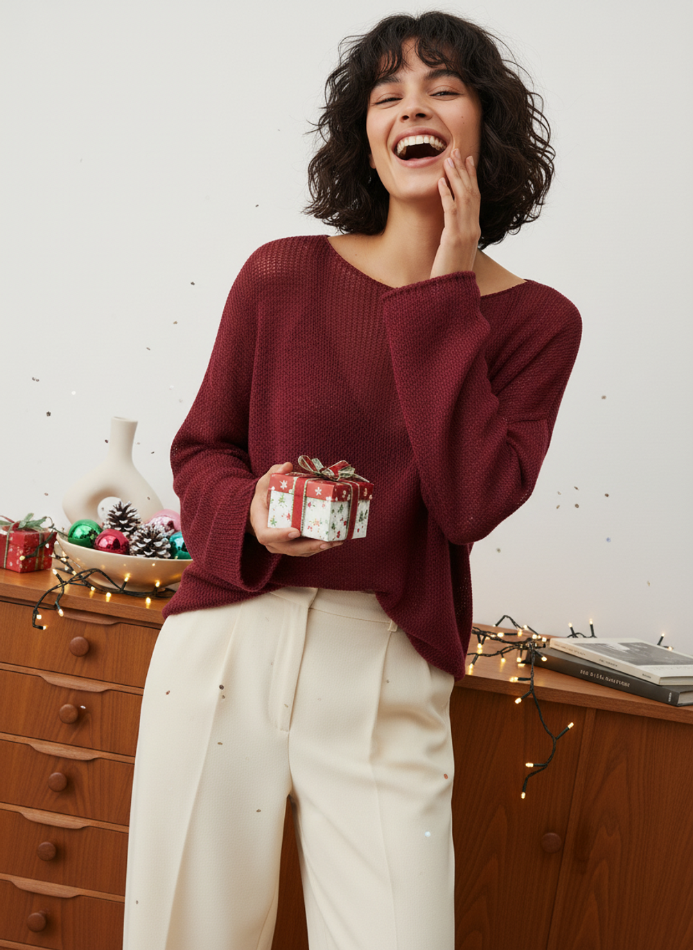 Свитер длинный паутинка тонкий Oversize большие размеры