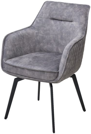 Стул RENLY 180 град. поворот. 7525-180 Серый, велюр / Черный