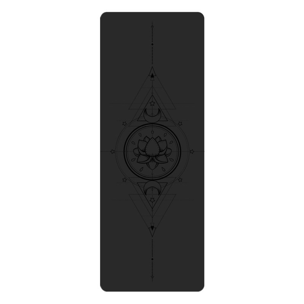 Каучуковый коврик для йоги Geometry Black 185*68*0,5 см нескользящий