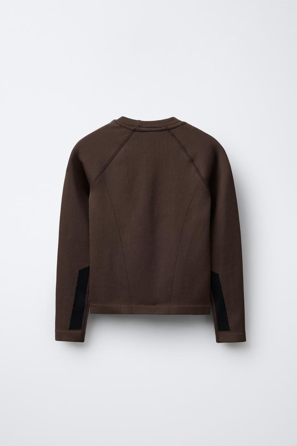 ZARA БЕСШОВНАЯ ФУТБОЛКА, КОРИЧНЕВЫЙ