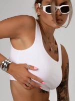 Белый кроп топ укороченный под пиджак