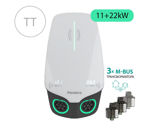 Настенная зарядная станция Pandora Wall-E DUO TT Home Edition AC 11+22 кВт
