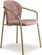 Кресло с обивкой Scab Design Finn, матовое золото, розовый