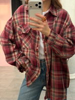Рубашка в клетку бордовый