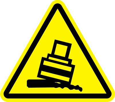 Знак "Осторожно, возможно опрокидывание"