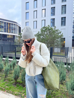 Пуховик Knitty светло-серый