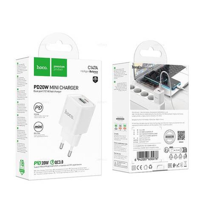 Зарядное устройство Hoco C147A PD20W+QC3.0 (white)