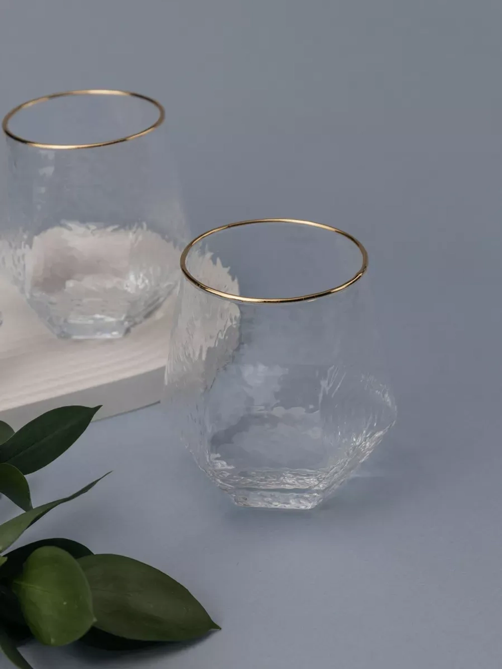 Набор шестигранных бокалов с рифленым стеклом 6 шт 300 мл.