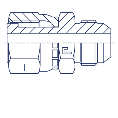 Адаптер AS DN18-20 ORFS 1.3/16 - JIC 1.1/16 (обжатая гайка)