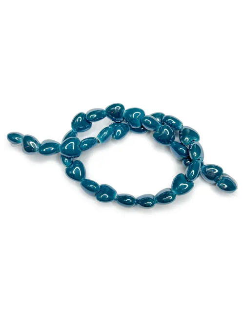 Керамические бусины Сердце, 10/13/15 мм, на нитке 32 см