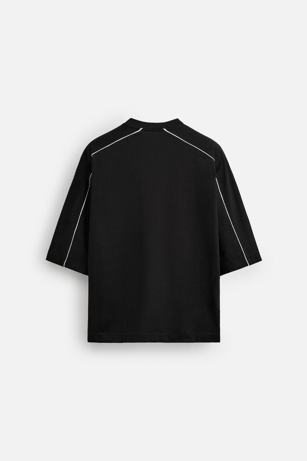 ZARA ТОЛСТОВКА С КОНТРАСТНОЙ ОТДЕЛКОЙ, ЧЕРНЫЙ