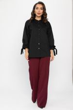 Блуза с завязками Ажур (черная) Б14387-10М LT Collection