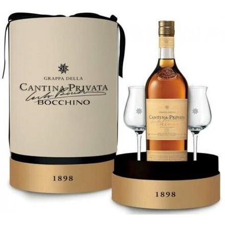 Граппа Bocchino Cantina Privata 12 anni gift box with 2 glasses, 0.7 л.