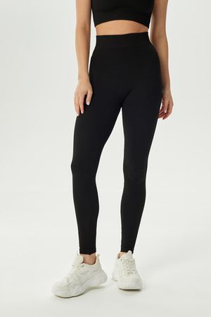 Легинсы бесшовные в рубчик с высокой талией