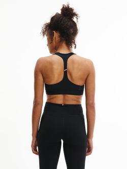 Теннисный бюстгальтер Tommy Hilfiger Mid Intensity Graphic Racer Bra - Black