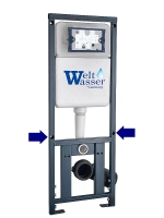 Унитаз подвесной WeltWasser WW GELBACH 10000012040 с крышкой микролифт, безободковый, смыв торнадо, в комплекте с инсталяцией, серый матовый