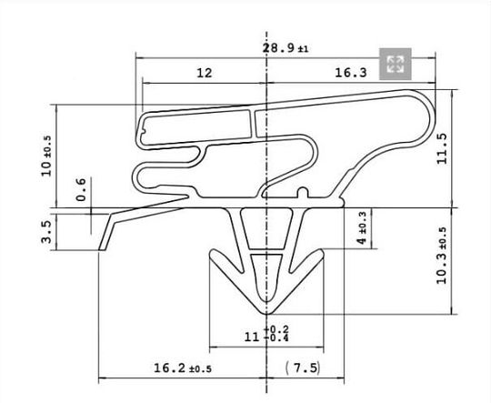 Уплотнитель для холодильника LG GR -322 W м.к. 480*565 мм (003А АНАЛОГ)