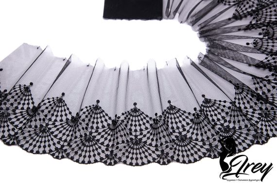 05-148 ОПТ Вышивка на неэл. сетке 19 см, черный