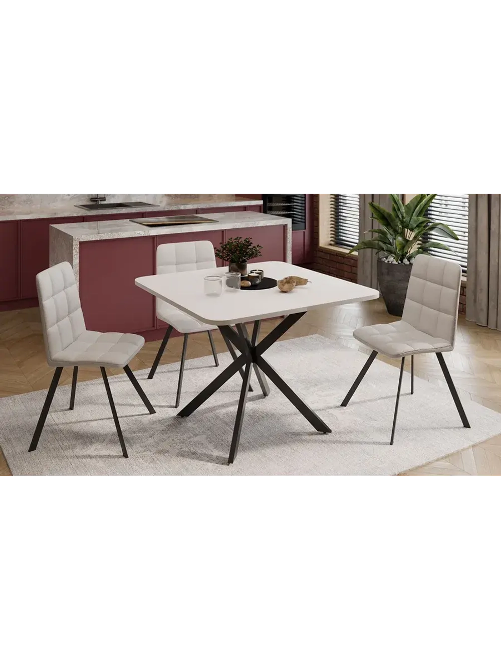 Стол кухонный Черный муар 100(131)х100х75 см