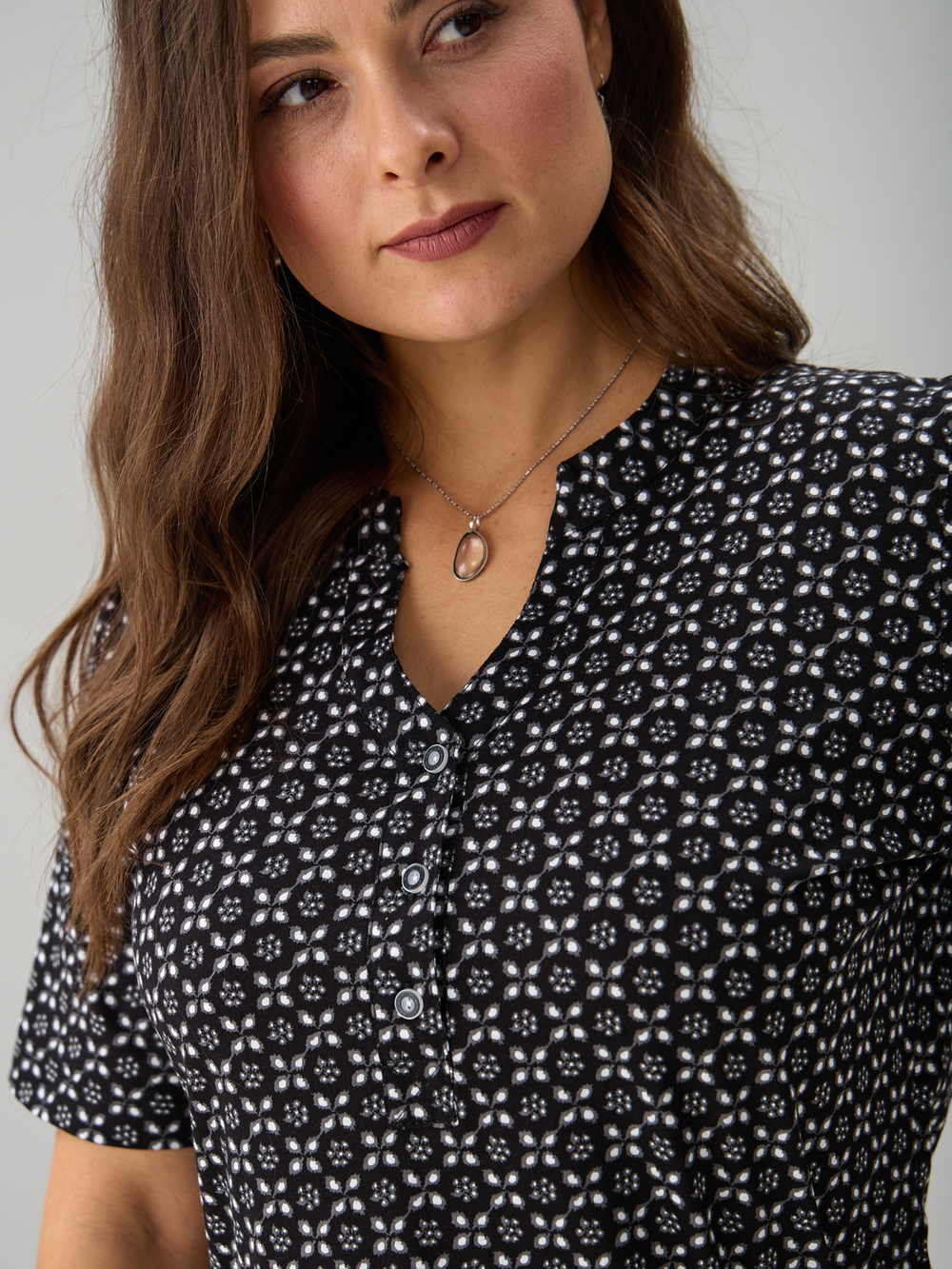 Блузка БЛ-122/ришелье-черный