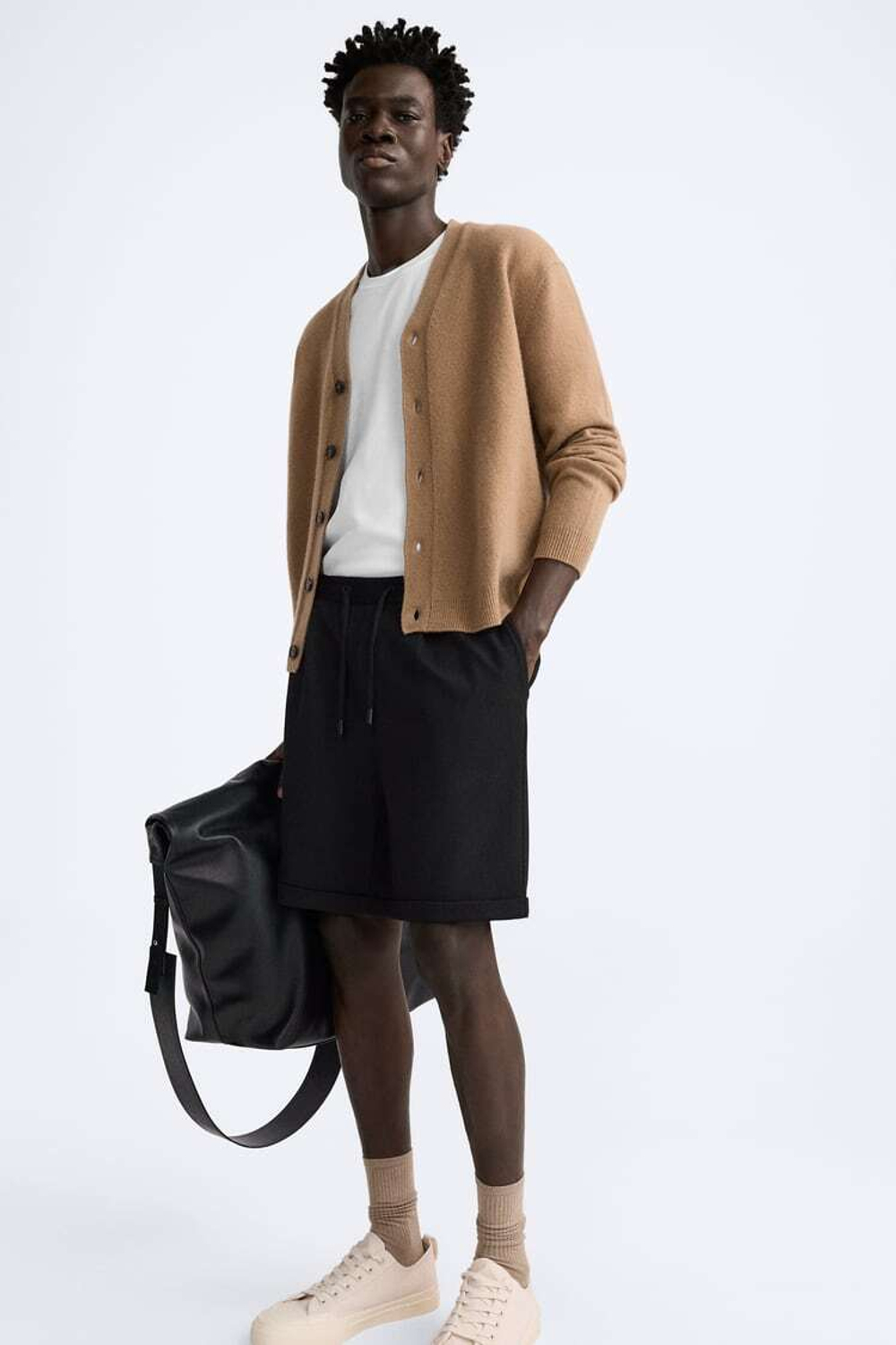 ZARA ШОРТЫ КОМФОРТНОЙ ПОСАДКИ, ЧЕРНЫЙ