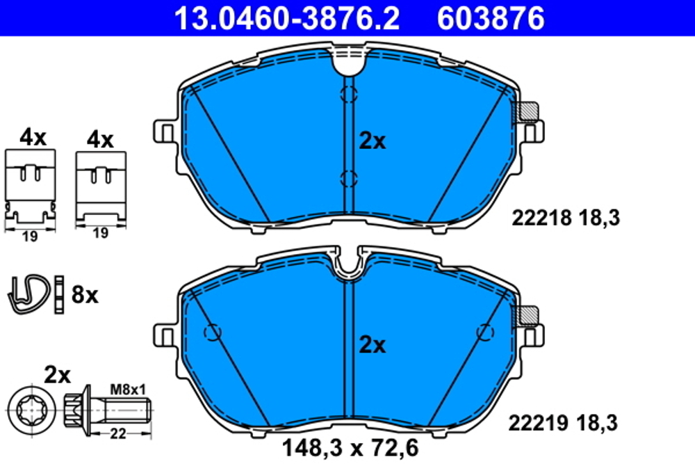 ATE - 13046038762-ATE - Brake Pad Set, disc brake