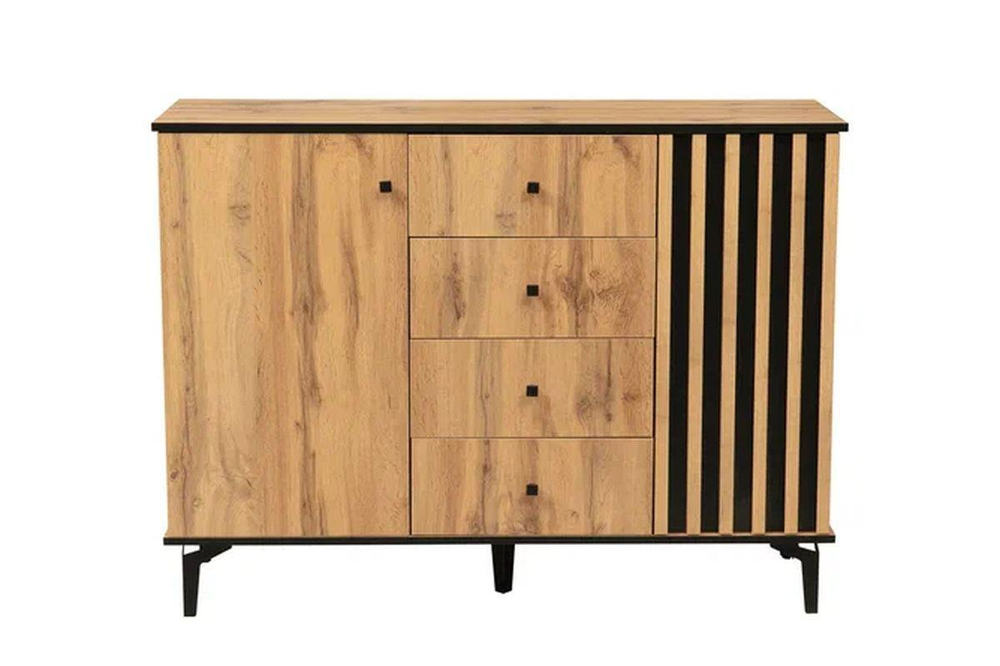 Комод Либерти 51.04 (опора h150) Дуб вотан/Черный