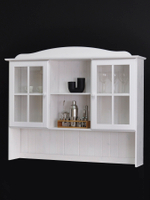 Шкаф витрина Лена трехдверный 132х39х192 см из массива сосны / буфет для кухни, белый