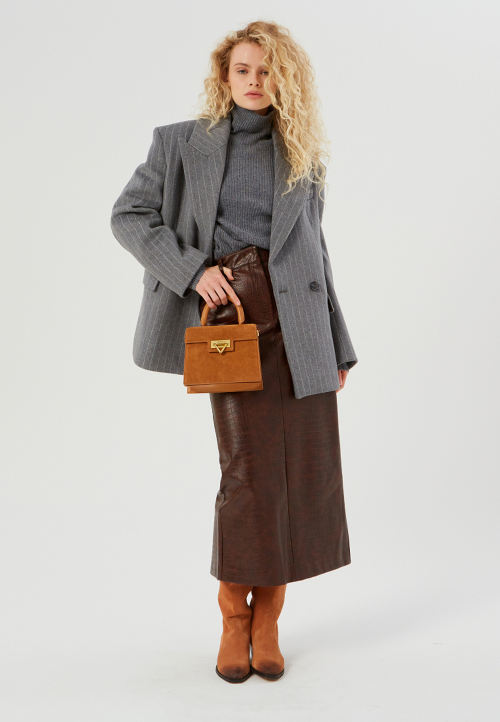 Водолазка из 100% шерсти серая