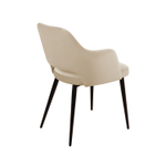 Стул William с подлокотниками, бархат бежевый 5/ черный конус