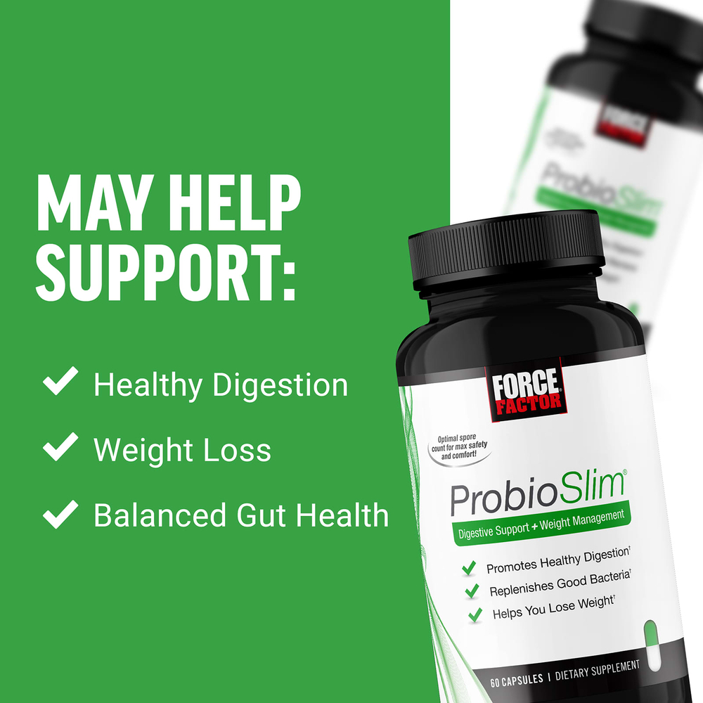 Force Factor, ProbioSlim, средство для поддержки пищеварения и коррекции веса, 60 капсул