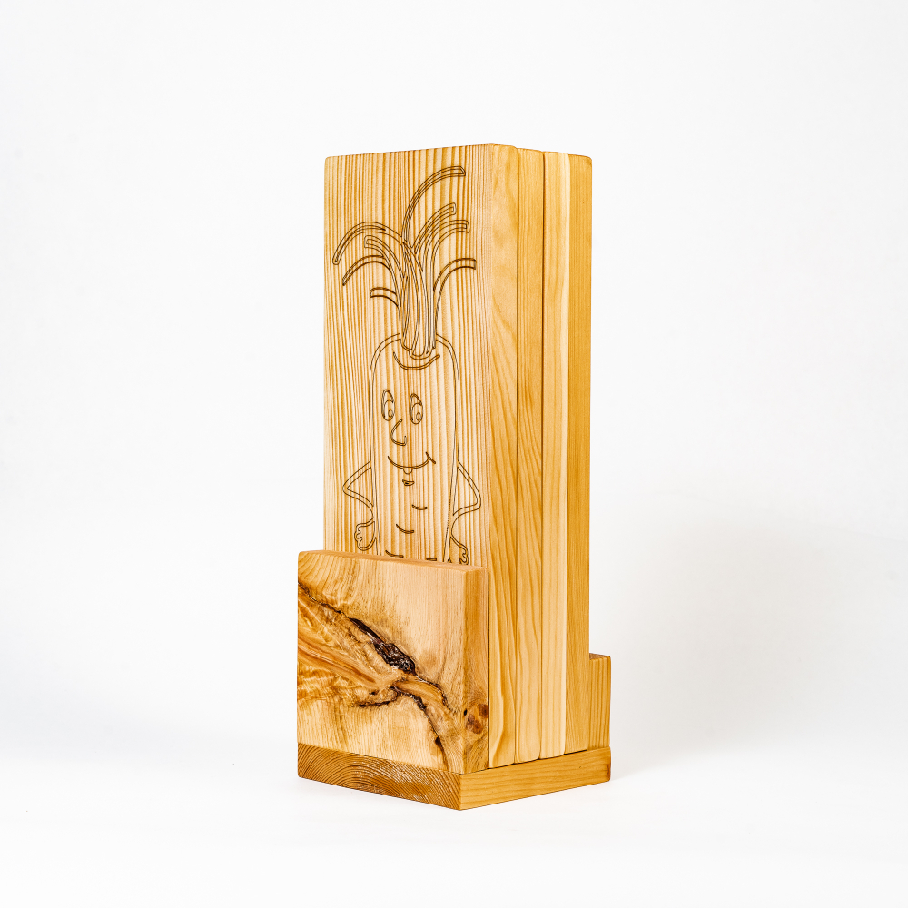 Деревянные разделочные доски 4 шт. на подставке из сибирского кедра RDN6