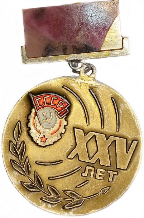 Значок "XXV лет радиозаводу" СССР, булавка