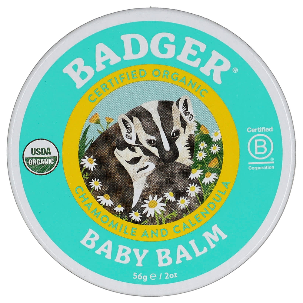Badger, Органический детский бальзам, ромашка и календула, 56 г (2 унции)