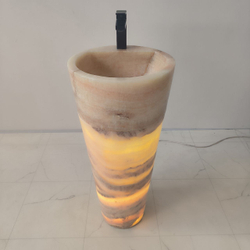 Раковина напольная из оникса Yellow ON-04198 (40*40*90 см)