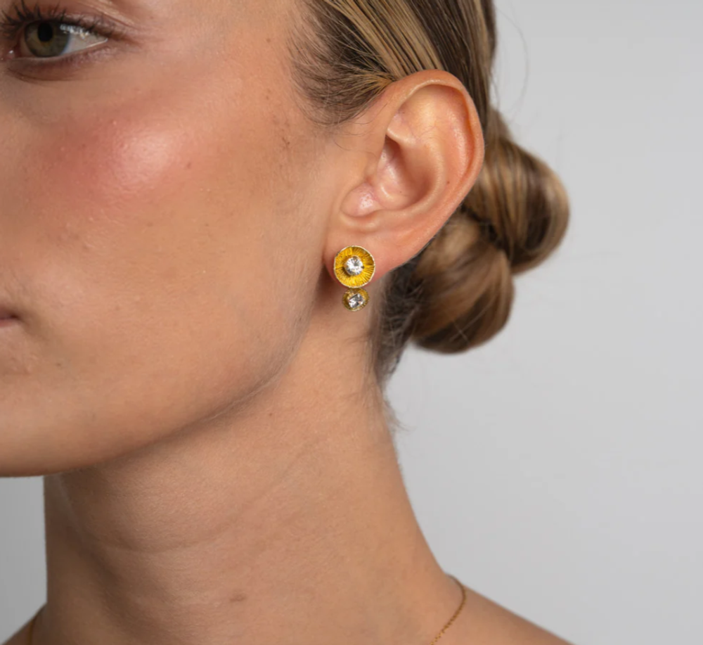 Серьги пусеты с кристаллами